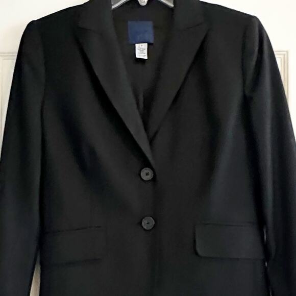 J Crew 100% Wool Solid Navy Blue Blazer Classic Retro Blue Label Size 4 Preppy - Picture 7 of 14